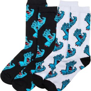 SANTA CRUZ CALZINI multi hand black & white - 2 paia