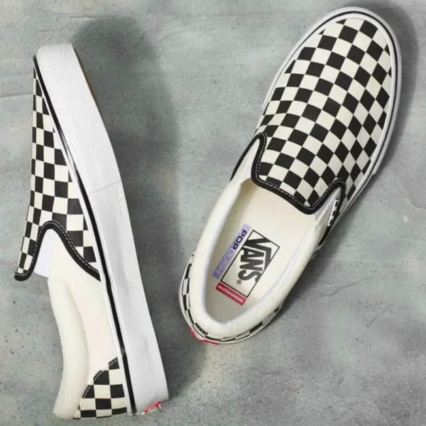 VANS SLIPON PRO SKATE SCACCHI CHECKERBOARD BLACK OFF WHITE - immagine 11