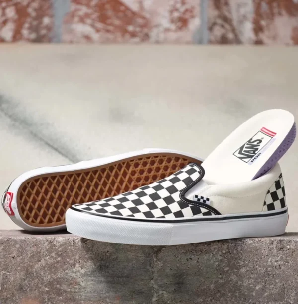 VANS SLIPON PRO SKATE SCACCHI CHECKERBOARD BLACK OFF WHITE
