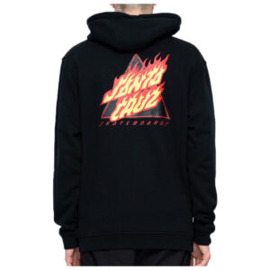 SANTA CRUZ FELPA CON CAPPUCCIO FLAME NOT A DOT BLACK