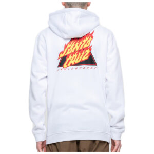 SANTA CRUZ FELPA CON CAPPUCCIO FLAME NOT A DOT WHITE