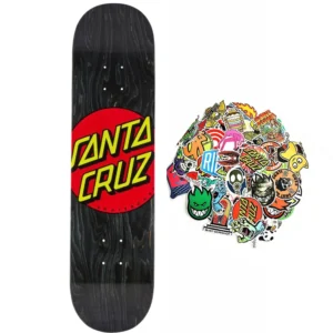 Santa Cruz Tavola da skate Classic Dot Wide Tip Deck 8.25' Grip incluso e stickers
