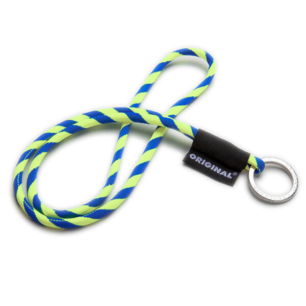 ORIGINAL LONG TUBE LANYARD PORTACHIAVI COLLO O PORTACHIAVI - CORDINO GIALLO BLU