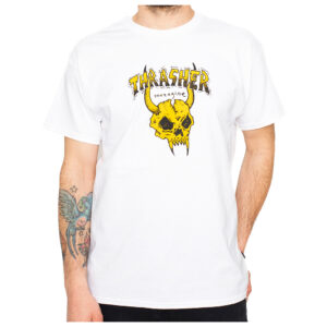 THRASHER MAGAZINE T-SHIRT BARBARIAN TEE WHITE