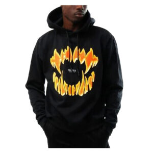 PHOBIA ARCHIVE felpa con cappuccio mouth print black deep orange