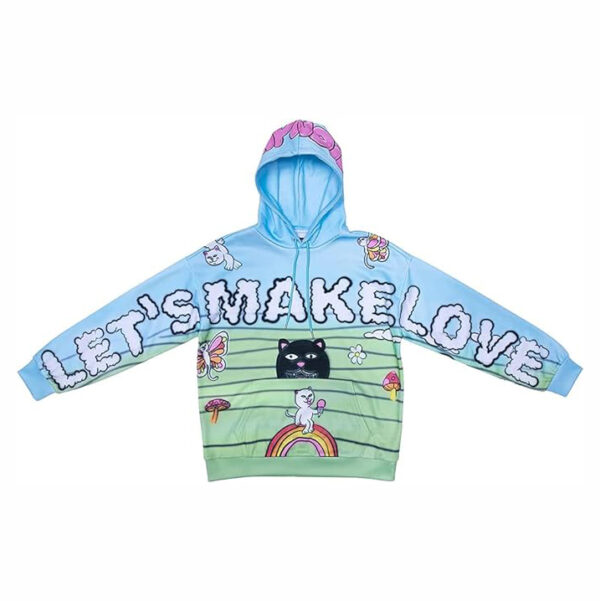 RIPNDIP felpa con cappuccio let make love hoodie unisex multicolor - immagine 3