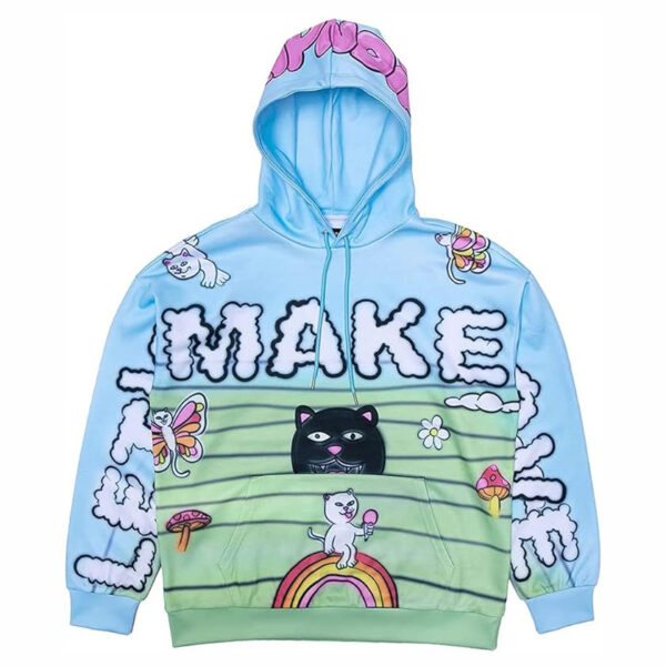 RIPNDIP felpa con cappuccio let make love hoodie unisex multicolor