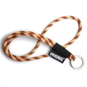 ORIGINAL LONG TUBE LANYARD PORTACHIAVI COLLO O PORTACHIAVI - CORDINO MARRONE BEIGE