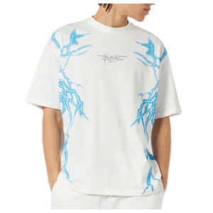 PHOBIA ARCHIVE t-shirt fulmini laterali white light blue new lightning