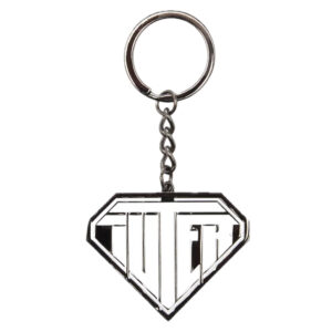 IUTER portachiavi metallico logo diamante & 10 Stickers casuali