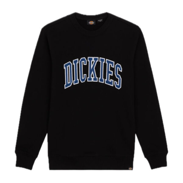 DICKIES felpa girocollo aitkin sweatshirt black cornet blue - immagine 5