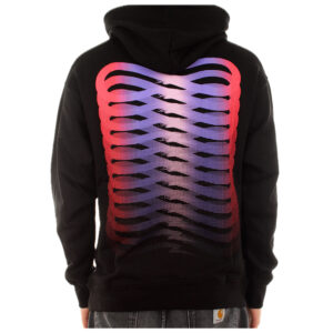 PROPAGANDA felpa con cappuccio leggera ribs gradient nero