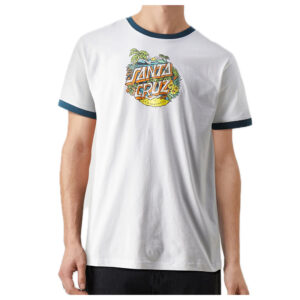 SANTA CRUZ T-SHIRT aloha dot front ringer bianco
