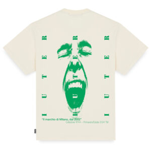 IUTER t-shirt face tee uomo dusty white