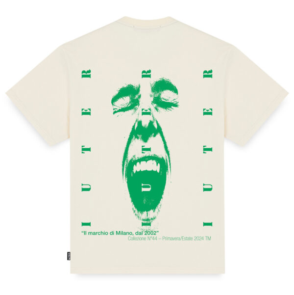IUTER t-shirt face tee uomo dusty white