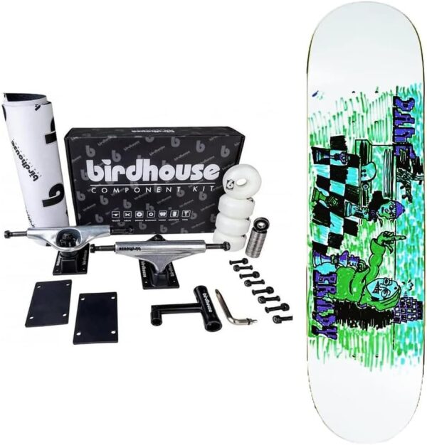 SKATEBOARD COMPLETO DA ASSEMBLARE CON KIT BIRDHOUSE & TAVOLA POLAR team 8.0"