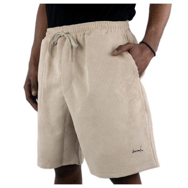 EMENTA pantaloncini corti Magoado cord in velluto a coste beige