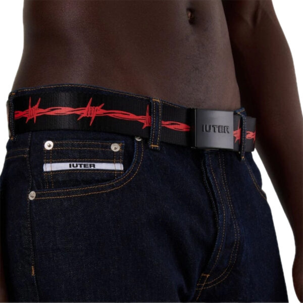 IUTER CINTURA barbwire BELT 125 CM nero rosso