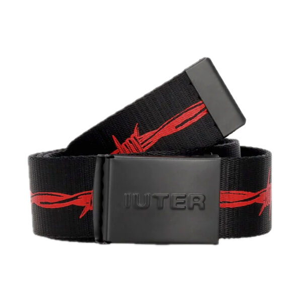 IUTER CINTURA barbwire BELT 125 CM nero rosso - immagine 2