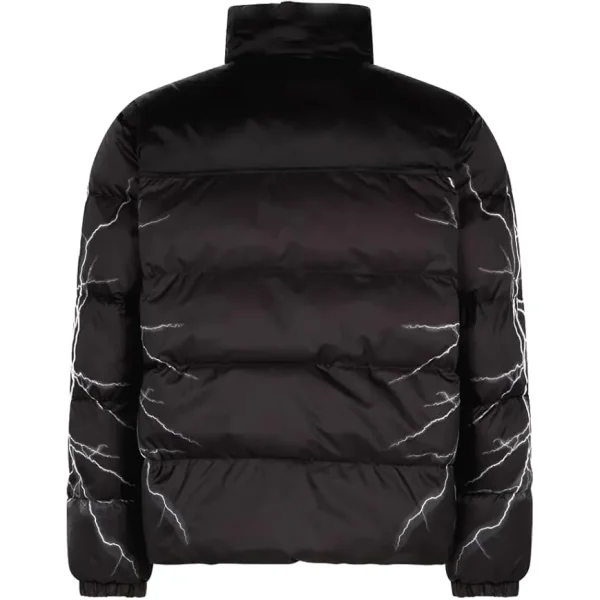 PHOBIA ARCHIVE piumino black puffy jacket with grey new lightning - immagine 4