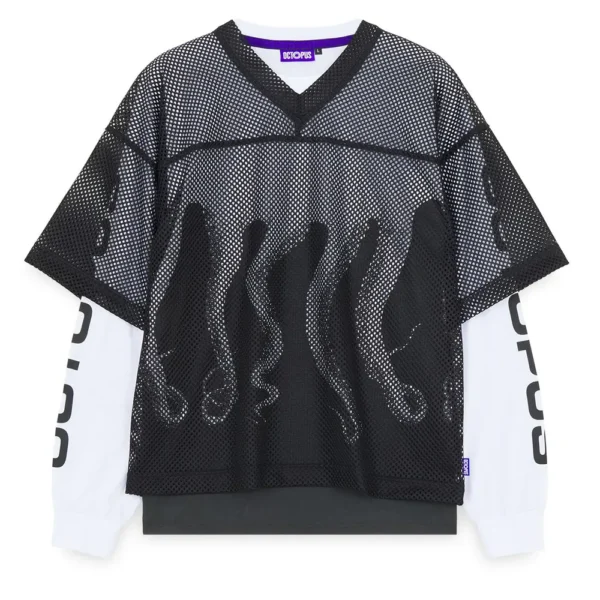 OCTOPUS longsleeve OG kicker football LS tee manica lunga black white - immagine 2