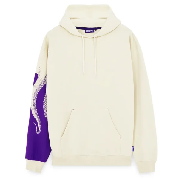 OCTOPUS felpa con cappuccio side hoodie cream