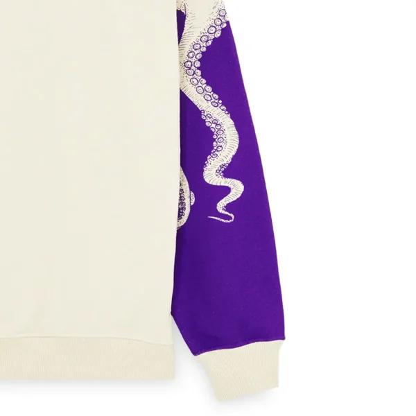 OCTOPUS felpa con cappuccio side hoodie cream - immagine 3