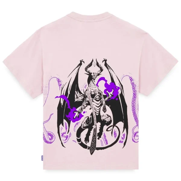 OCTOPUS BRAND T-shirt x Magic: The Gathering Octopus Nicol Bolas Tee pink BOX FIT - immagine 2