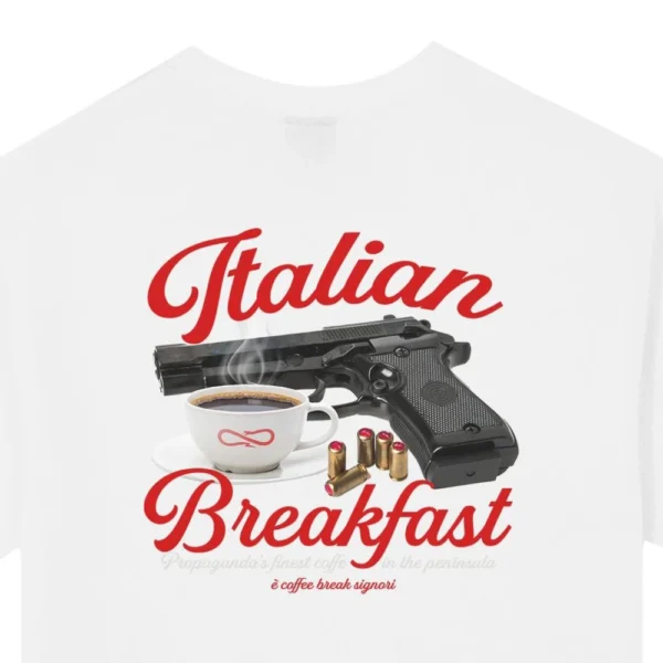 PROPAGANDA t-shirt maglia uomo breakfast tee bianco - immagine 3
