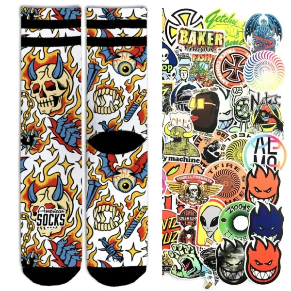 AMERICAN SOCKS calzini signature tubolari sport Wicked + stickers