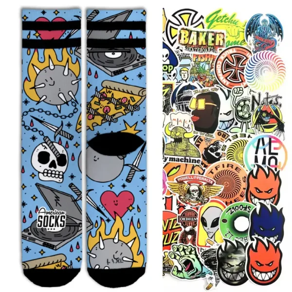 AMERICAN SOCKS calzini signature tubolari sport wave Blast + stickers