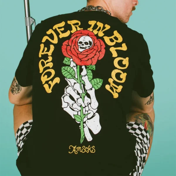 AMERICAN SOCKS T-shirt bloom black - immagine 3