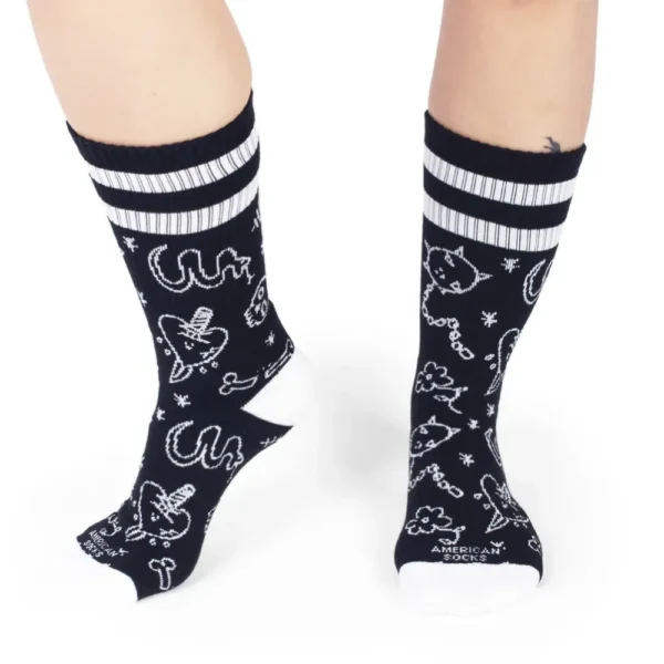 AMERICAN SOCKS CALZINI TUBOLARI MID MANGUL + 10 stickers skateboard - immagine 3