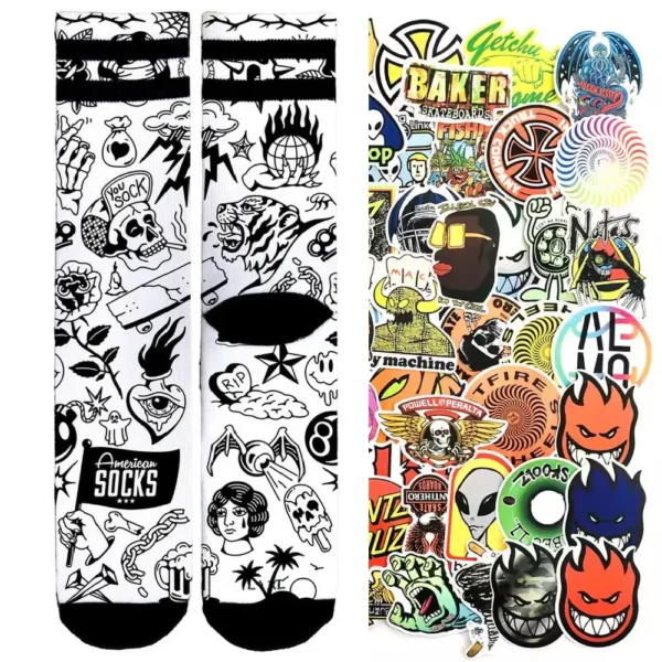 AMERICAN SOCKS calzini signature tubolari sport Worth it + stickers