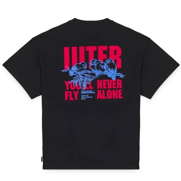 IUTER t-shirt Never alone tee maglia uomo black
