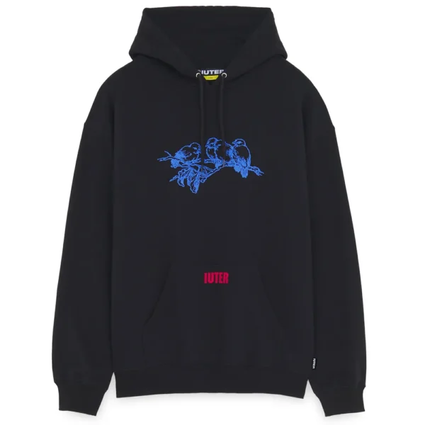 IUTER felpa con cappuccio never alone hoodie black - immagine 2