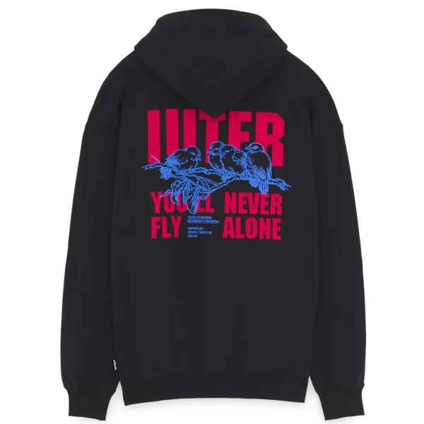 IUTER felpa con cappuccio never alone hoodie black