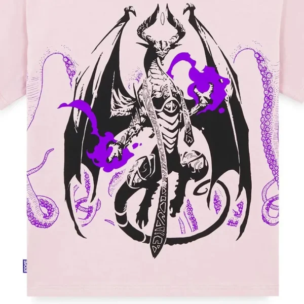 OCTOPUS BRAND T-shirt x Magic: The Gathering Octopus Nicol Bolas Tee pink BOX FIT - immagine 4