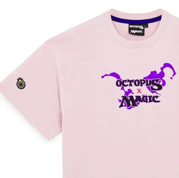 OCTOPUS BRAND T-shirt x Magic: The Gathering Octopus Nicol Bolas Tee pink BOX FIT - immagine 3