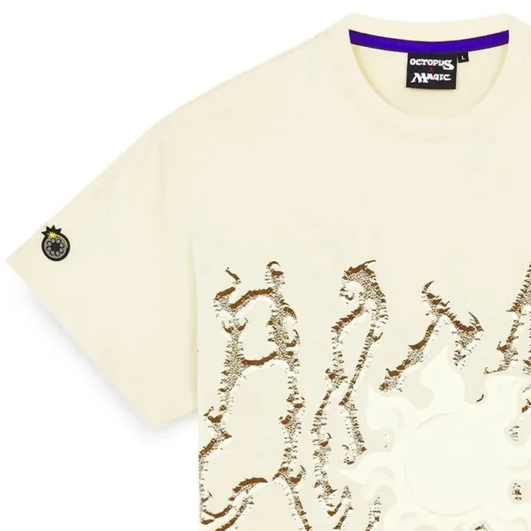 OCTOPUS BRAND T-shirt x Magic: The Gathering Octopus Plains Tee cream BOX FIT - immagine 3