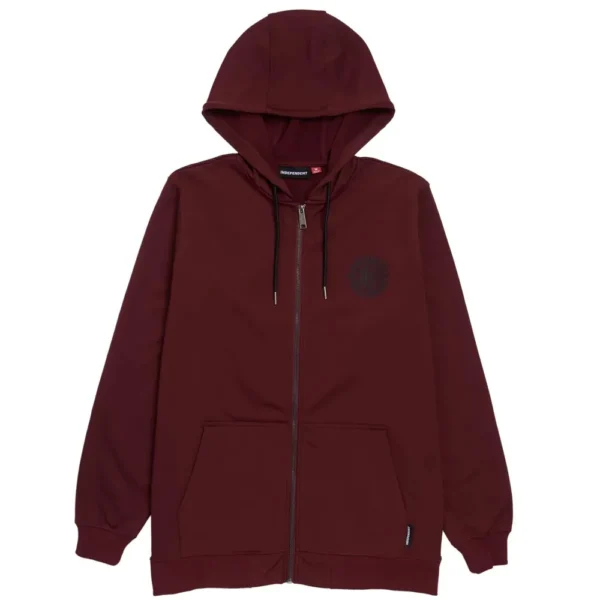 INDEPENDENT FELPA CON CAPPUCCIO con cerniera clipper zip burgundy