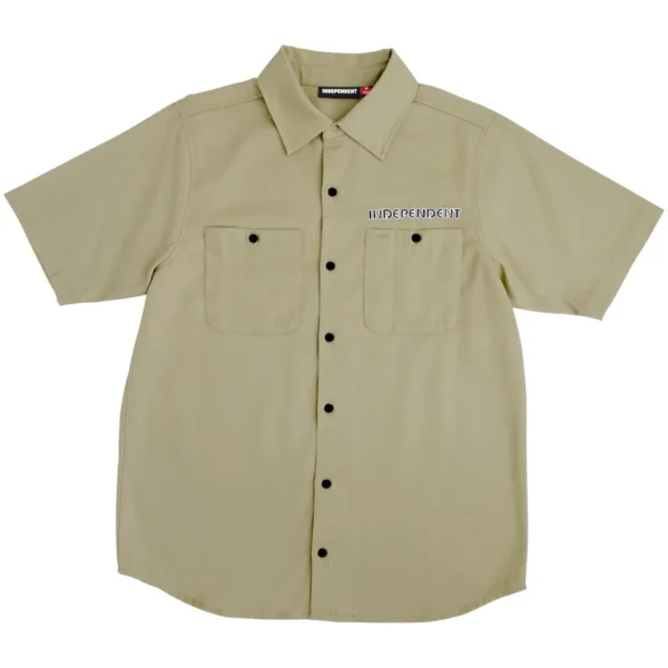 INDEPENDENT camicia manica corta union work shirt beige