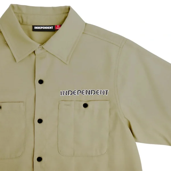 INDEPENDENT camicia manica corta union work shirt beige - immagine 3