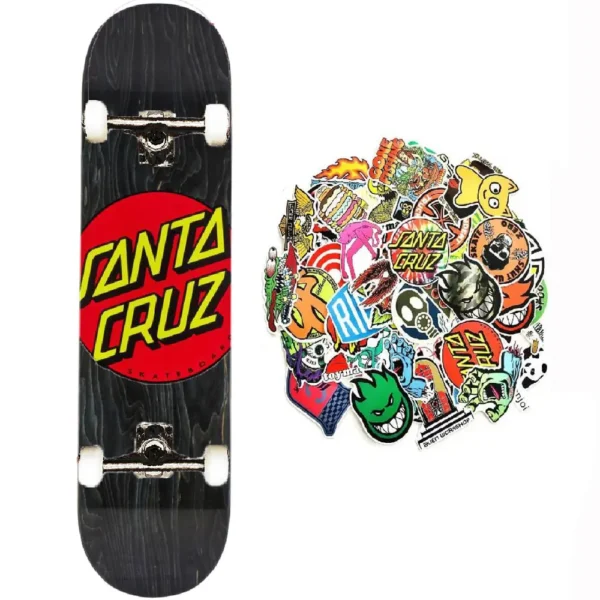 SANTA CRUZ SKATEBOARD professionale completo full dot wooden 8.25" e 20 stickers