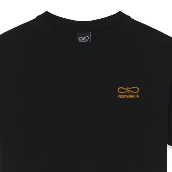 PROPAGANDA t-shirt logo embroidery maglia uomo tee black - immagine 3