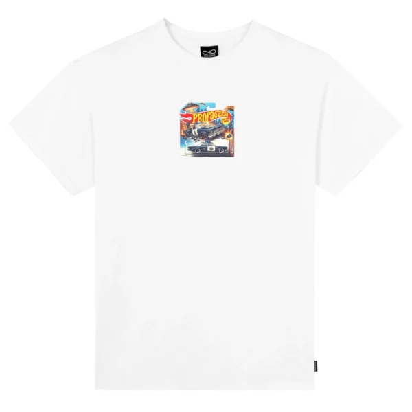 PROPAGANDA t-shirt wheels maglia uomo breakfast tee bianco