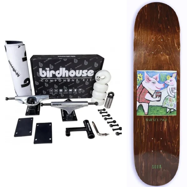 SKATEBOARD COMPLETO DA ASSEMBLARE CON KIT BIRDHOUSE & TAVOLA Sour 8.125" e stickers
