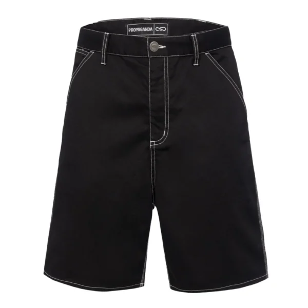Propaganda short jeans perico black embroidered - immagine 2