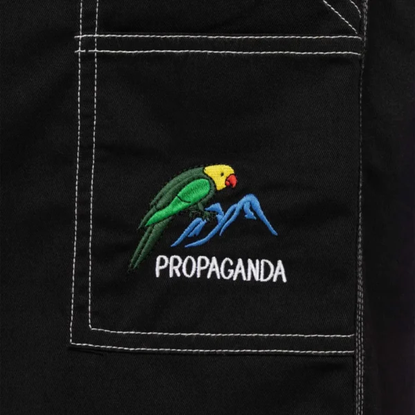 Propaganda short jeans perico black embroidered - immagine 4