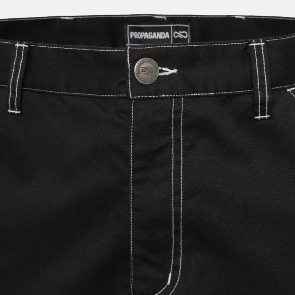 Propaganda short jeans perico black embroidered - immagine 6